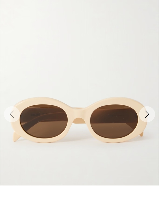 Celine Accessories - Celine Triomphe Oval Framed Sunglasses Cream